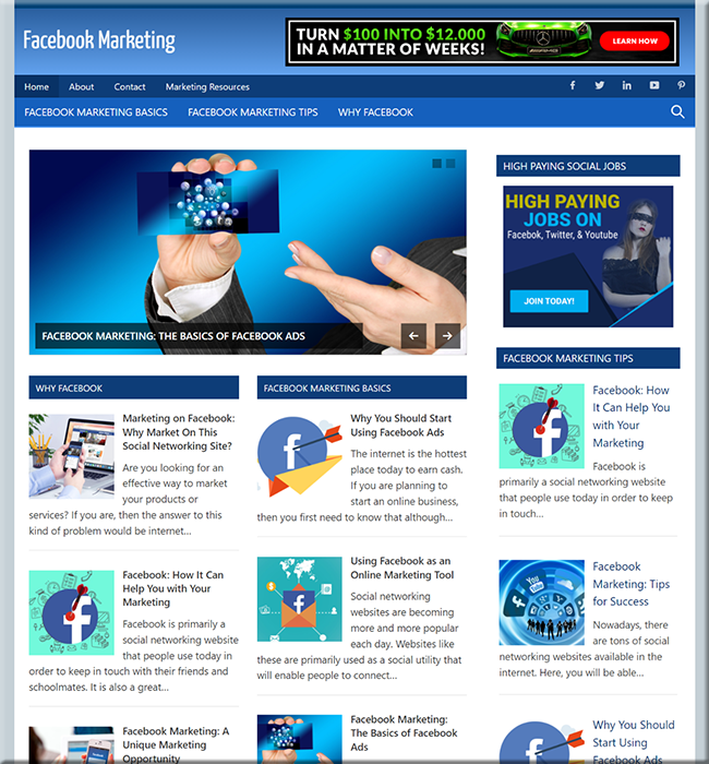 facebook marketing niche blog