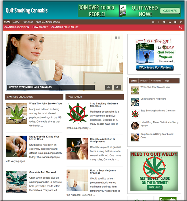 quit smoking cannabis plr site