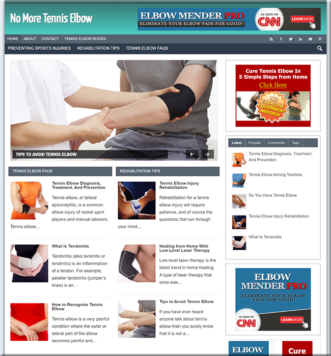 tennis elbow plr niche blog
