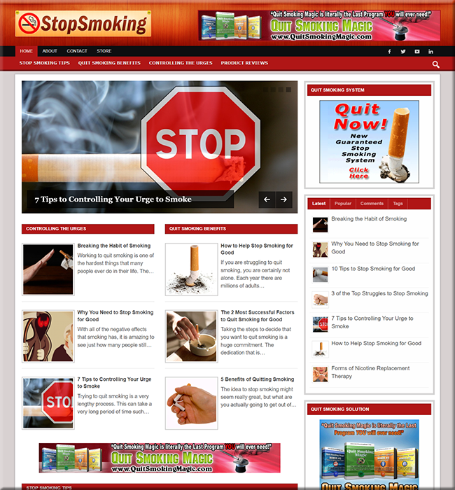 stop smoking plr niche blog
