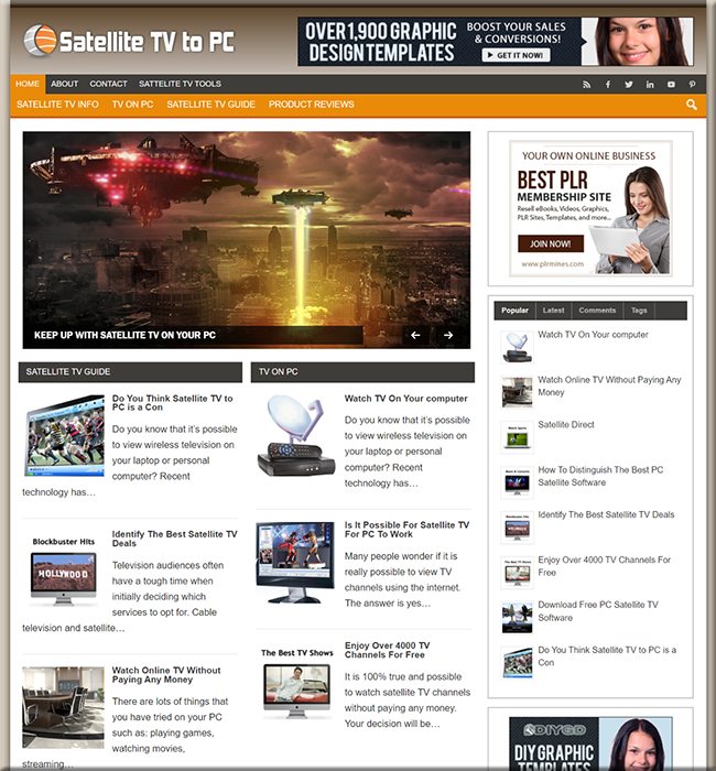 satellite tv niche website