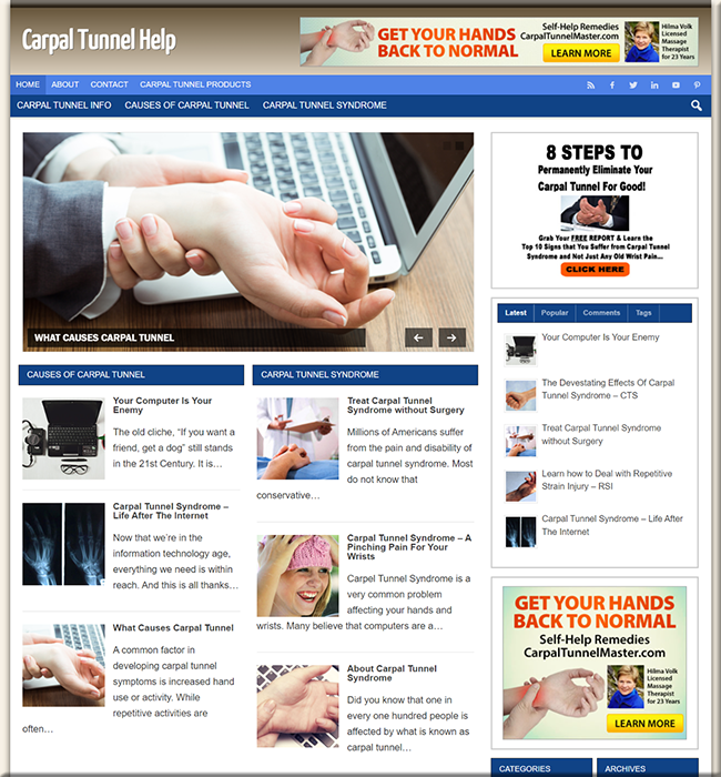 carpal tunnel niche plr website