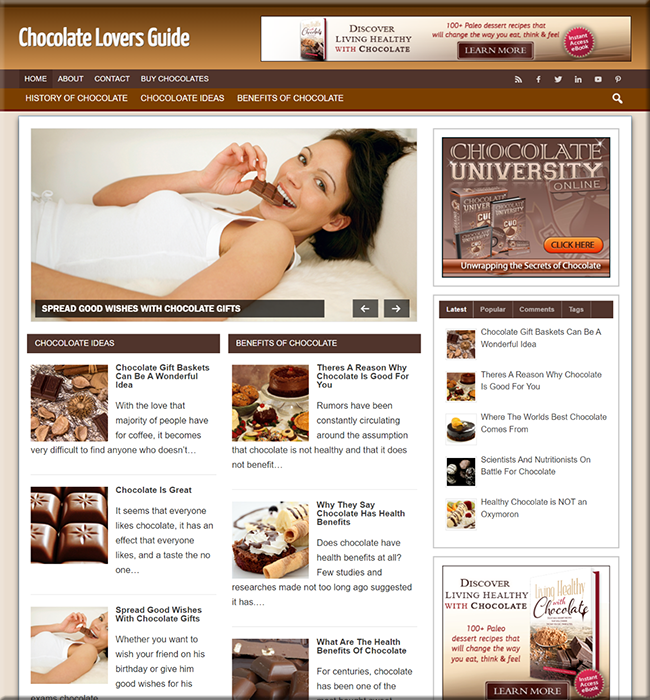 chocolate niche plr blog