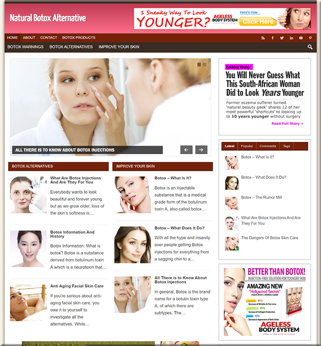 botox alternative plr website