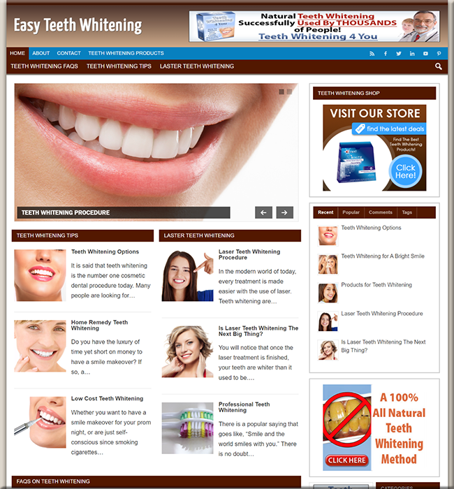 easy teeth whitening plr website