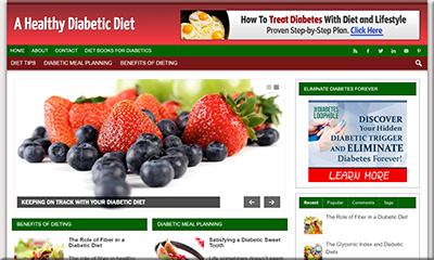 Diabetic Diet PLR Niche Website
