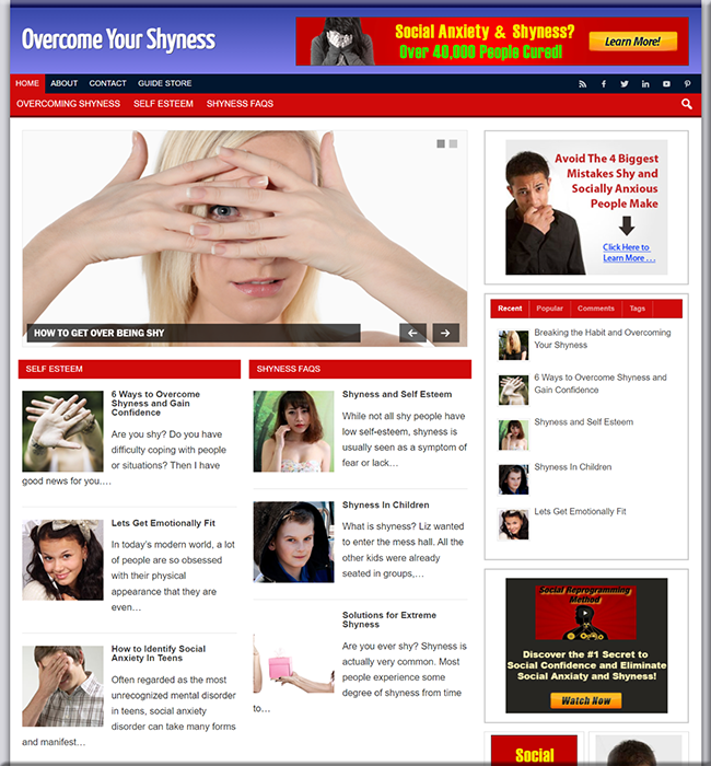 overcome your shyness plr site