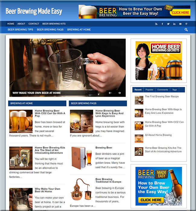 beer brewing niche website