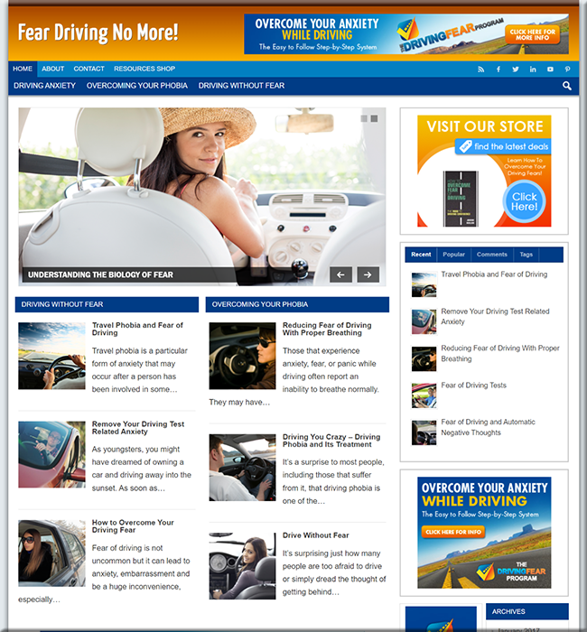 Driving Fear PLR Niche Blog driving fear plr niche blog