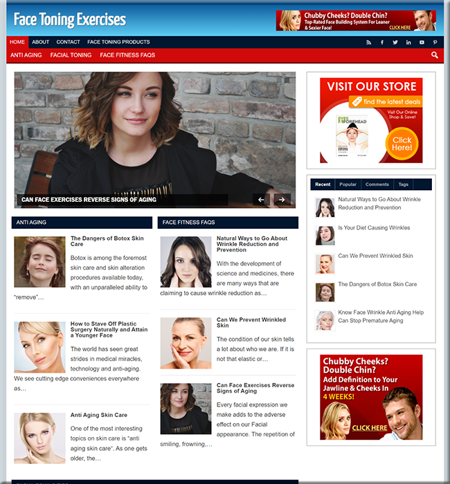 face fitness niche plr website