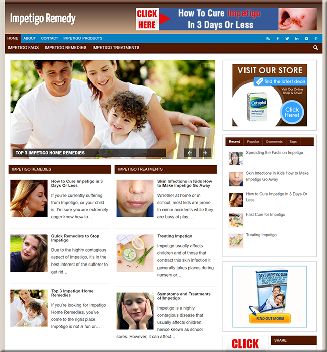 impetigo remedy plr niche website