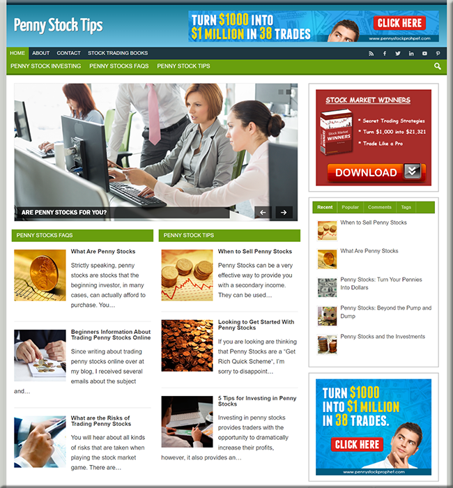 penny stocks niche website