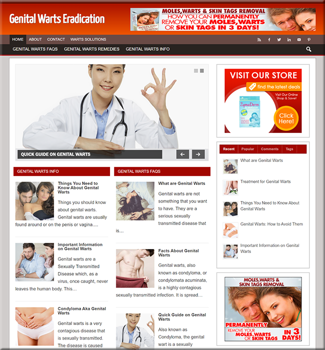 genital warts niche plr website