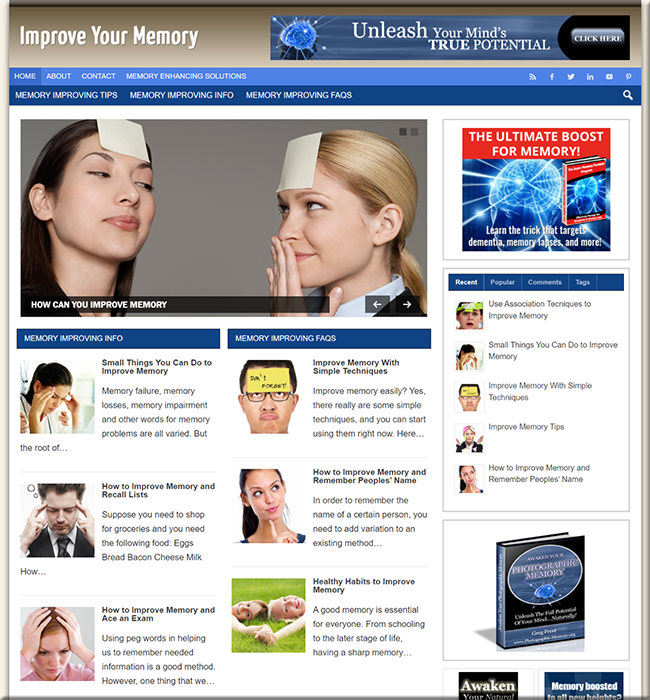 Improve Memory Niche Website improve memory niche website