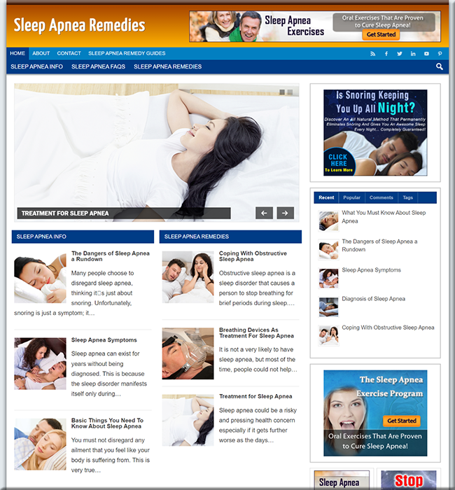 sleep apnea niche website