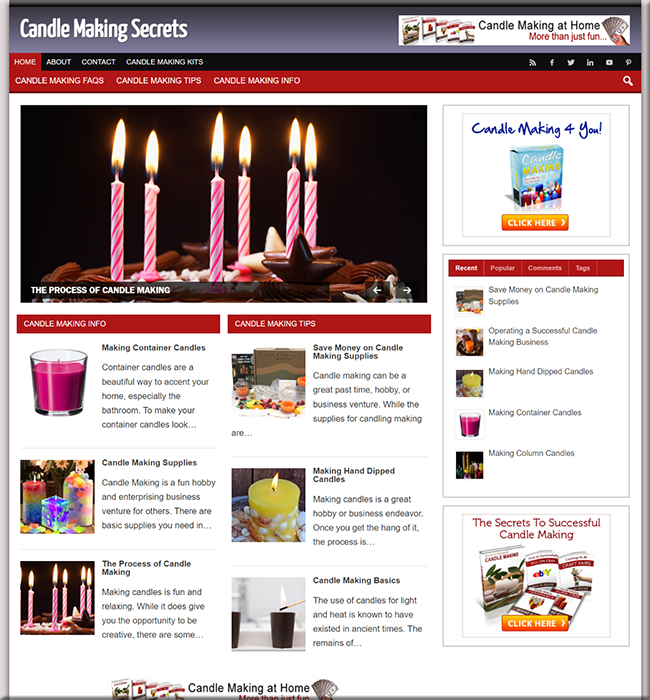 candle making plr niche blog