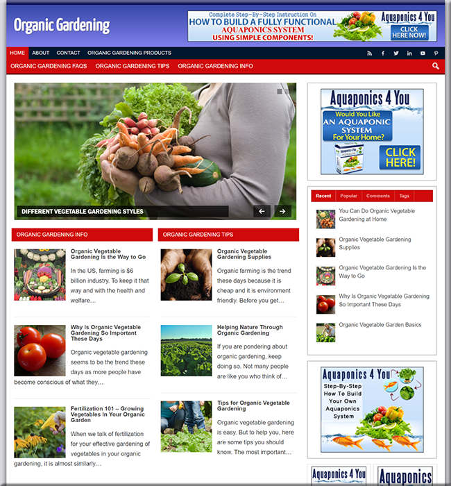 organic gardening plr blog