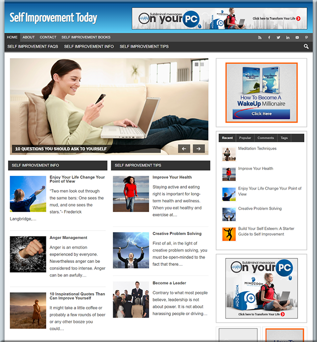 self improvement today niche blog