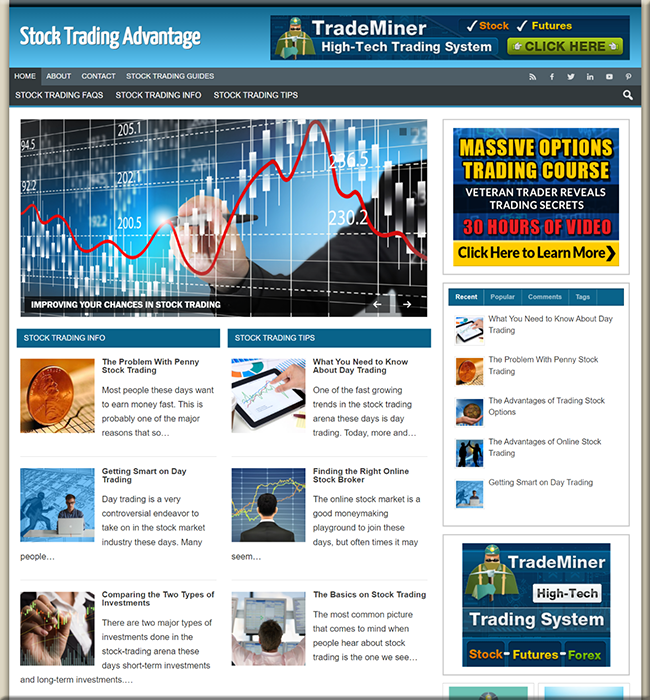 stock trading niche website