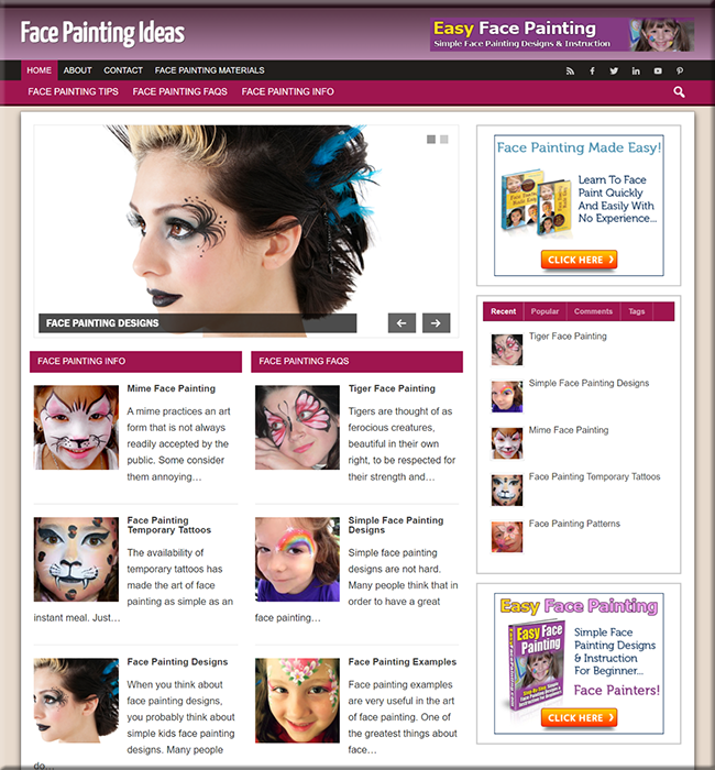 face painting ideas niche blog
