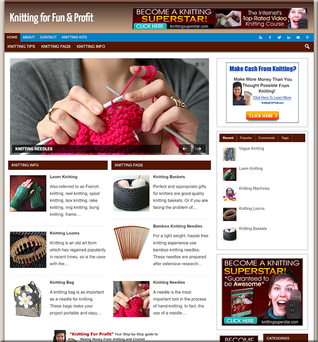 Knitting for Profit PLR Site knitting profit plr site