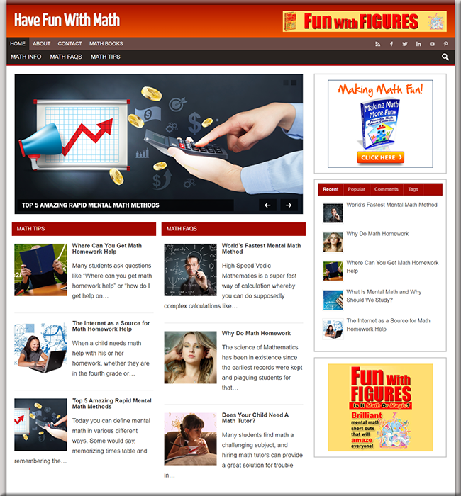Math Fun Facts Niche PLR Website math fun facts niche plr website