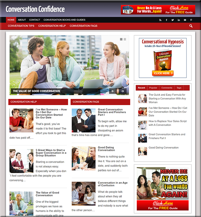 conversation confidence plr website
