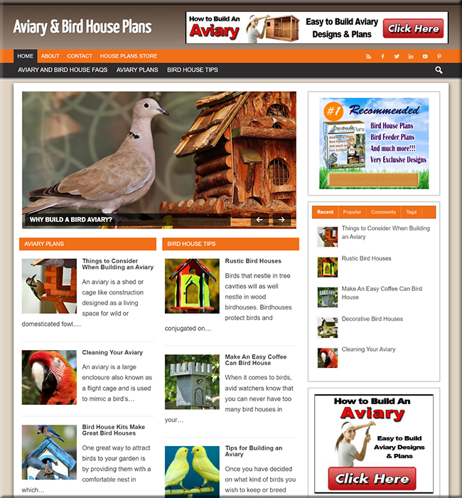 bird house plans niche plr website