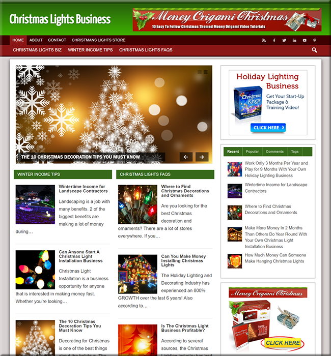 christmas lights business niche blog