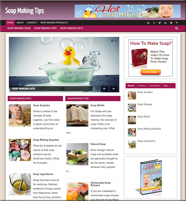 soap making niche plr website