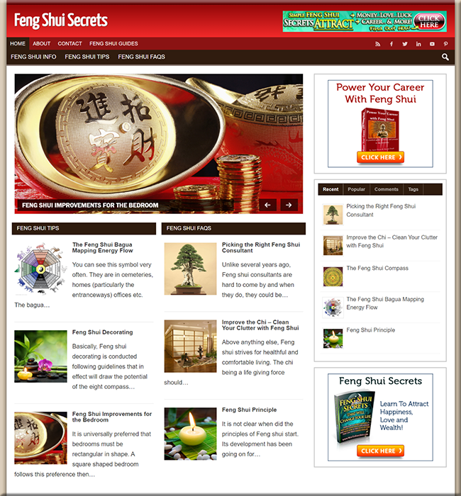feng shui secrets plr blog