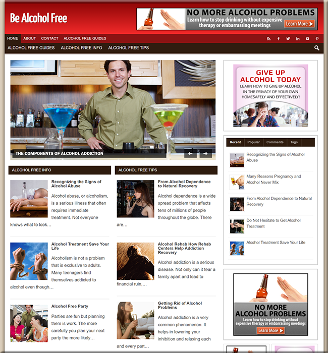 be alcohol free plr niche website