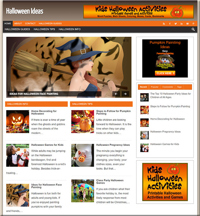 Halloween Ideas PLR Niche Website halloween ideas plr niche website