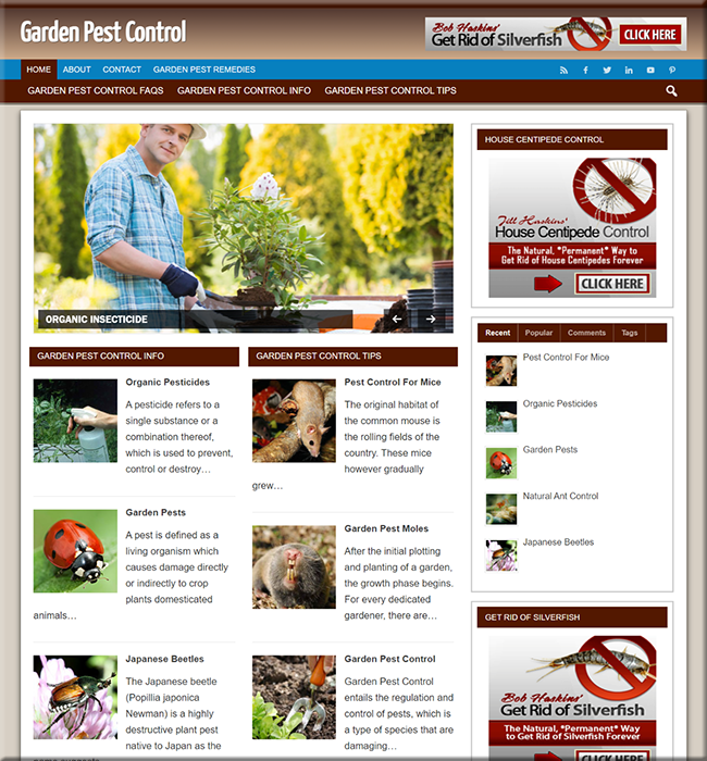 Garden Pest Control PLR Website garden pest control plr website