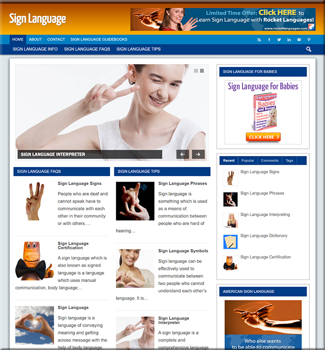 sign language plr niche blog