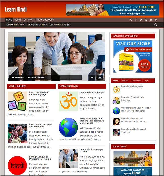 Learn Hindi Niche PLR Website learn hindi niche plr website