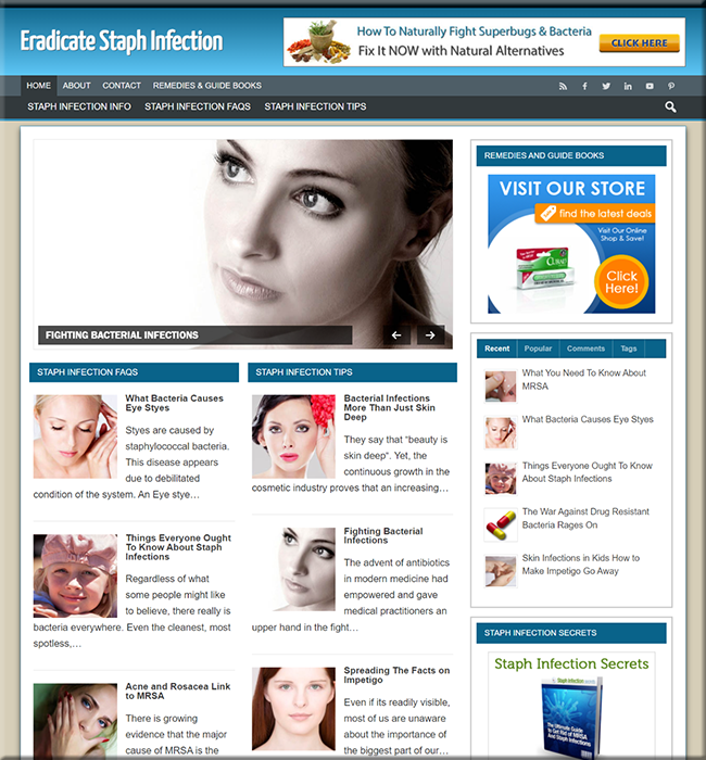staph infection plr niche website