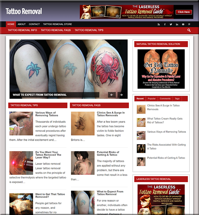 tattoo removal plr niche website
