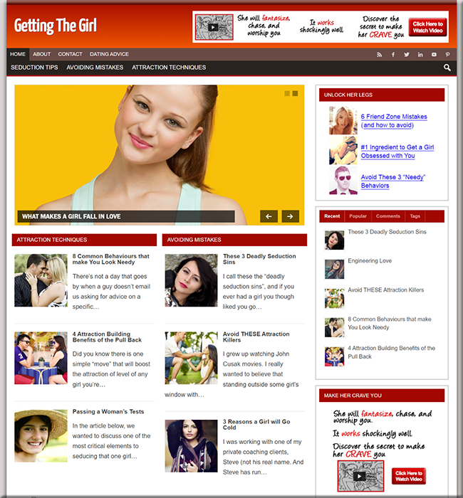 getting girl niche website