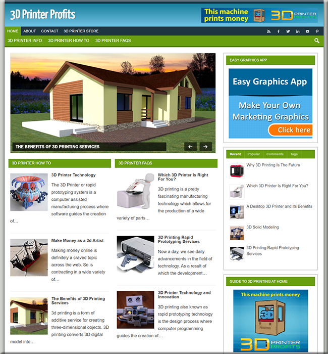 3d printer profits plr site