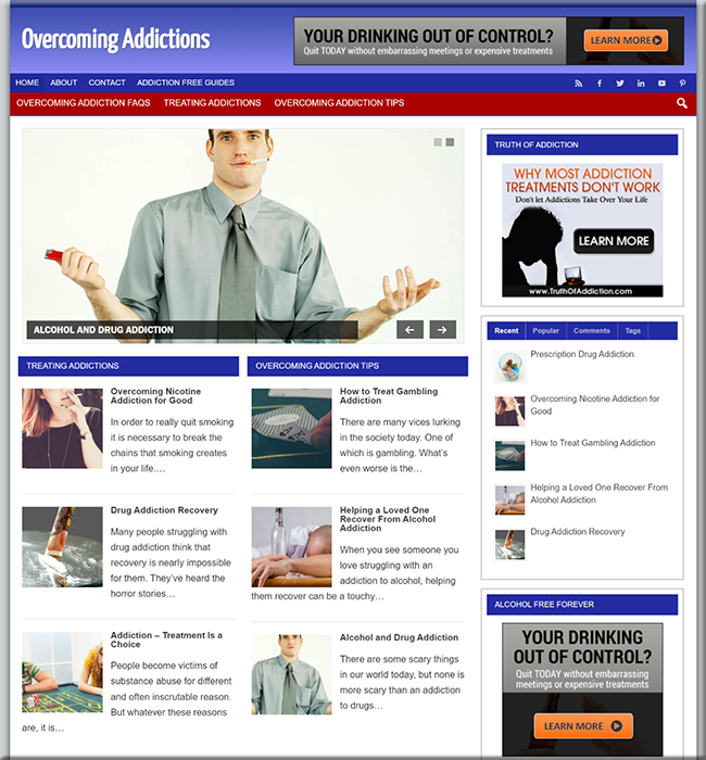 overcoming addiction plr blog