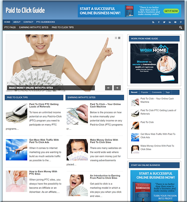 Paid to Click Niche Website paid click niche website