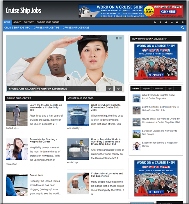 Cruise Ship Jobs Niche PLR Website cruise ship jobs niche plr website