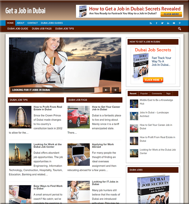 dubai jobs niche plr website