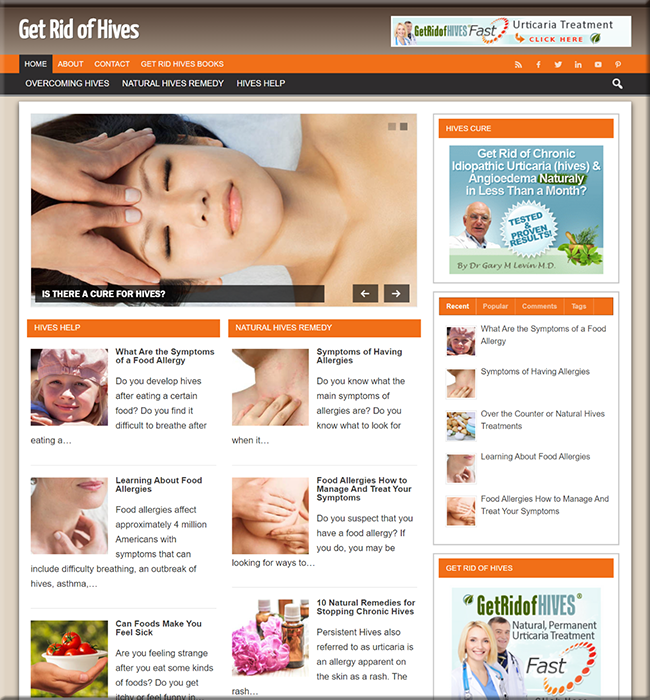 get rid hives niche plr website