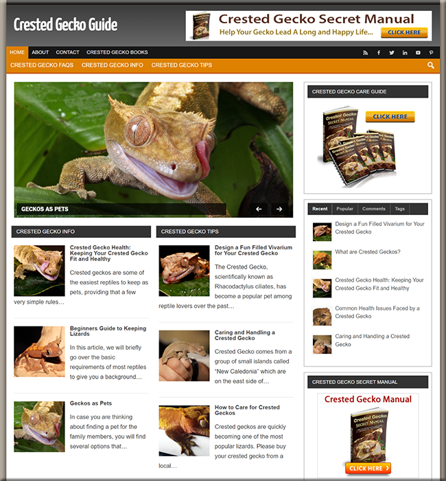crested geckos niche plr website
