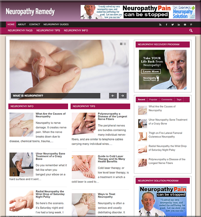 neuropathy remedy plr website