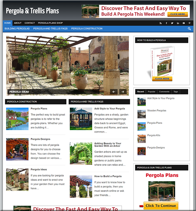 pergola plans niche plr website