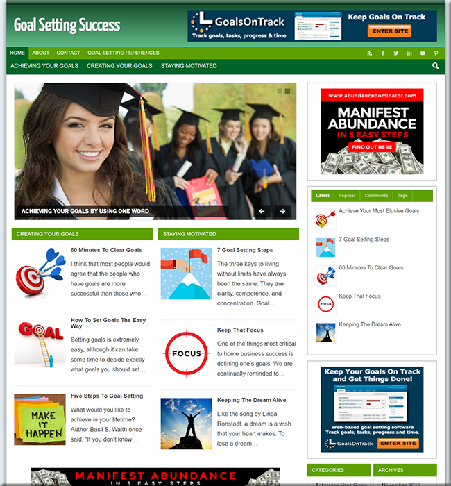 Goal Setting PLR Niche Blog goal setting plr niche blog