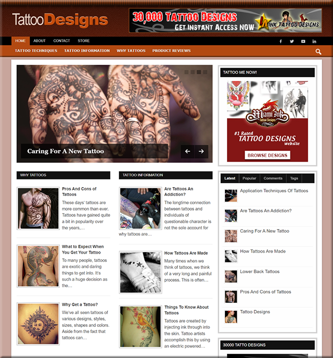 Tattoo Designs PLR Niche Blog tattoo designs plr niche blog